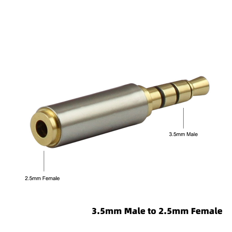 Jack 3.5 mm to 2.5 mm Audio Adapter for Aux Speaker Cable Stereo Headphone Headset Mic 2.5mm Male to 3.5mm Female Plug Connector: WHITE