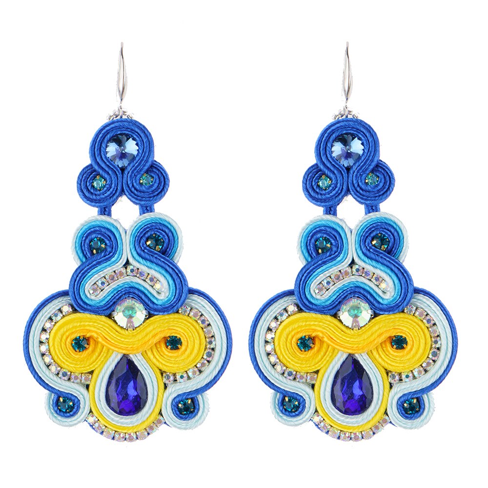 KPacTa-pendientes hechos a mano para mujer, aretes de estilo étnico, accesorios de decoración de cristal, joyería Bohemia,