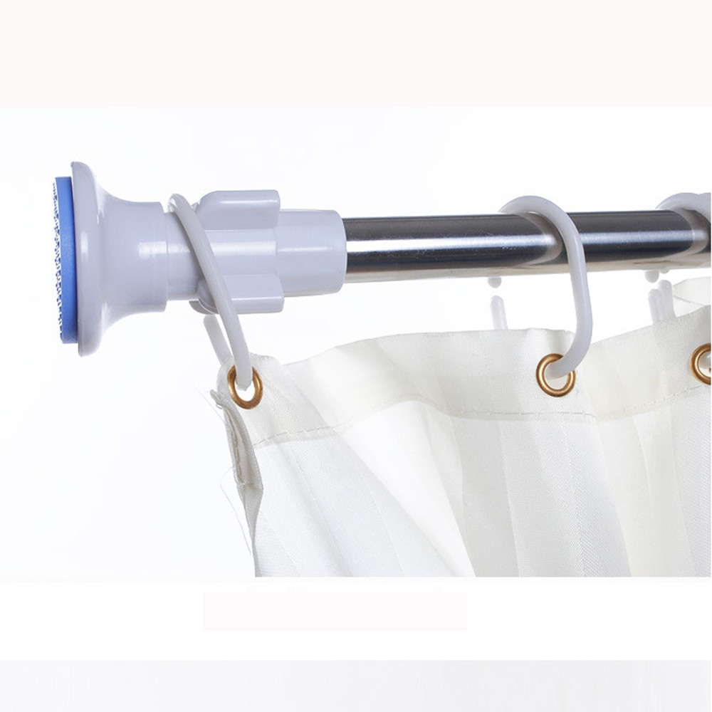 Telescopic Shower Curtain Rail Extendable Heavy Duty Steel Pole Rod Retractable pole tools Bathroom Shower Curtain Poles