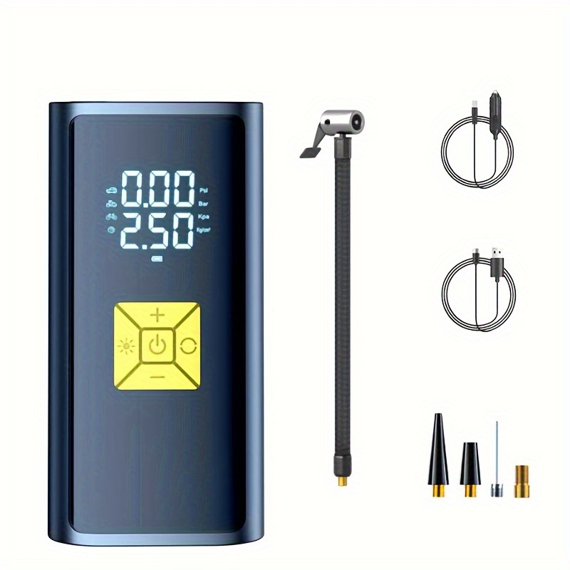 Wireless car air compressor electric tire inflation pump suitable for motorcycle, bicycle, boat, car tire ball: Burgundy