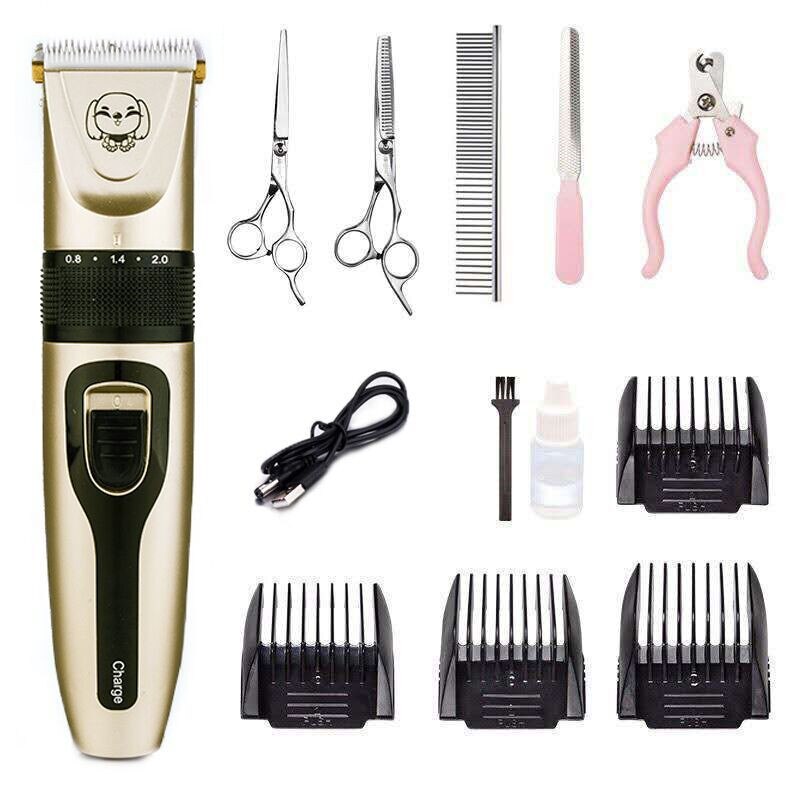 USB Rechargeable Pet Dog Hair Trimmer Animal Grooming Labrador Golden Retriever Dog Hair Trimmer Pet Nail Clipper Pet Grooming: Set 4