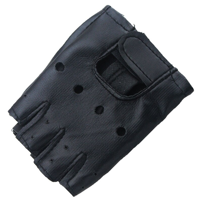 Guantes sin dedos, aspecto de cuero, con tachuelas, Punk Rock negro, Guay, Unisex: Child without nail