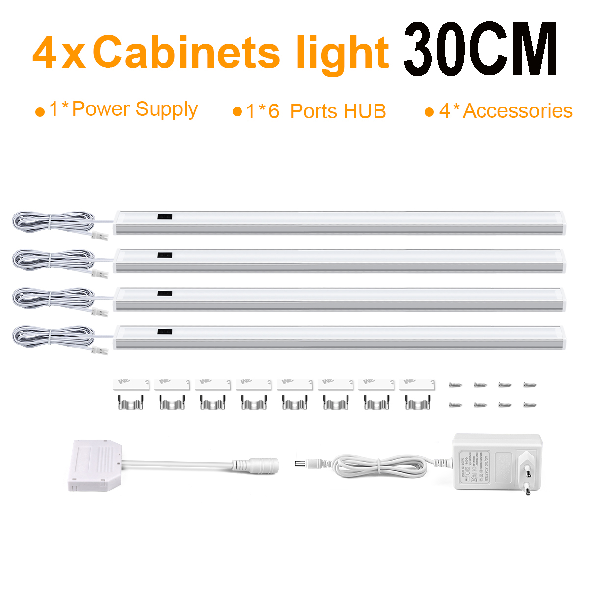 LED-Leuchten, starre Streifen, Barra de LUCES, LED-Leiste für die Aufbewahrung von Küchenschränken, parallele Beleuchtung, DC12 V, Handfeger-Bewegungsmelder-Röhren: Warmes Weiß / green
