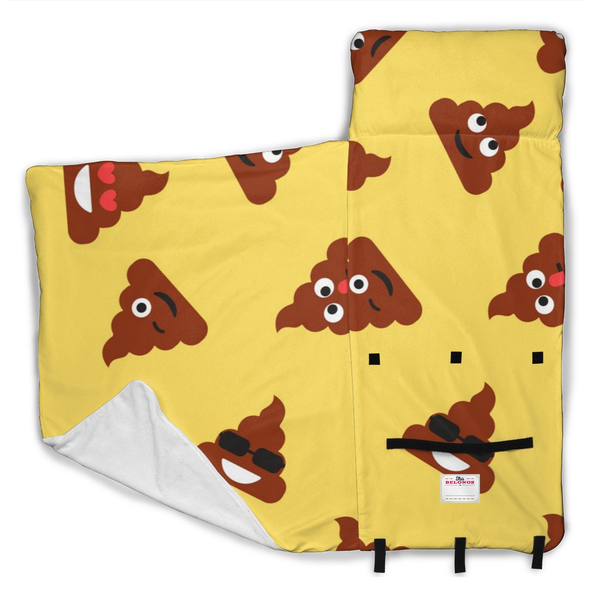 Dessin animé caca Illustration matelas enfant en bas âge sieste tapis de couchage maternelle enfants ensemble de literie avec oreiller