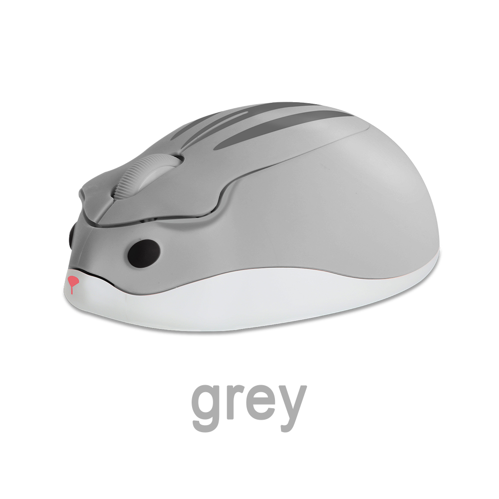 Cute 2.4G Wireless Mouse Ergonomic Optical USB Mice Kawaii Cartoon Hamster Mouse For PC Laptop Tablet Computer Kids: black