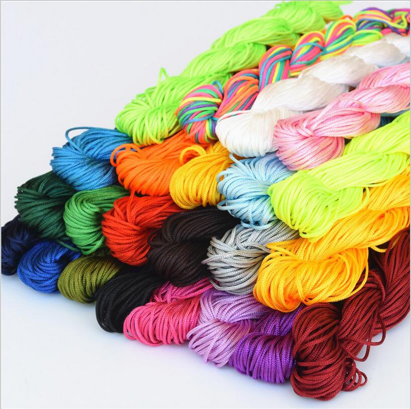 1mm*25m nylonperler smykkesnor tråd kinesisk knute macrame rottehale tau til gjør-det-selv-håndverk verktøy håndsøm tråd  z1181