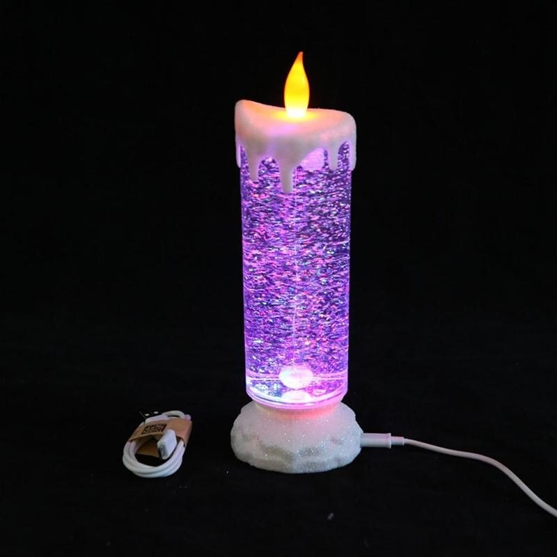 LED Water Candle Color Change Electronic Rechargeable With LED Glitter Color Waterproof Candle Candle B0A4