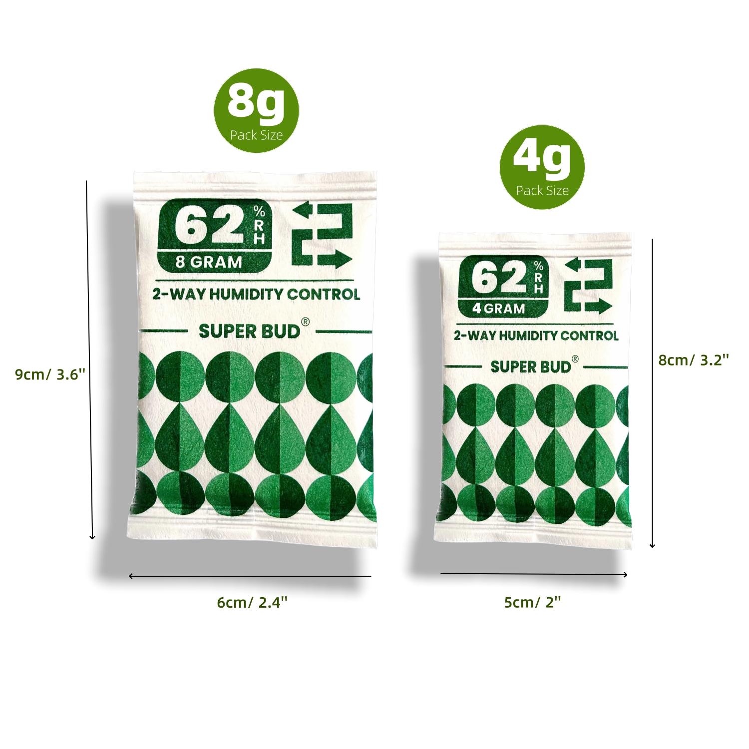 2-Wege-Feuchtigkeitskontrollpakete, Größe 4 g/8 g, 62 % relative Luftbefeuchterpakete, Hydratations-Feuchtigkeits-Balancer-Paket zur Aufbewahrung von Kräutern und Blumen