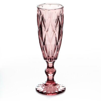 Farbige Gravur Glas Tasse Pint Glas Wein Champagner Flözehn Coupés Klassische Linderung Tasse Hohe Stehen Keine Blei: E