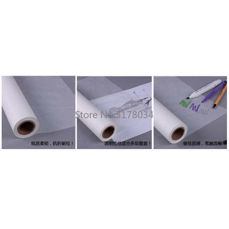 50 YDS 12IN Wide Sketching and Tracing Paper Painting Paper Roll For DIY Drawing 30 45 60cm wide