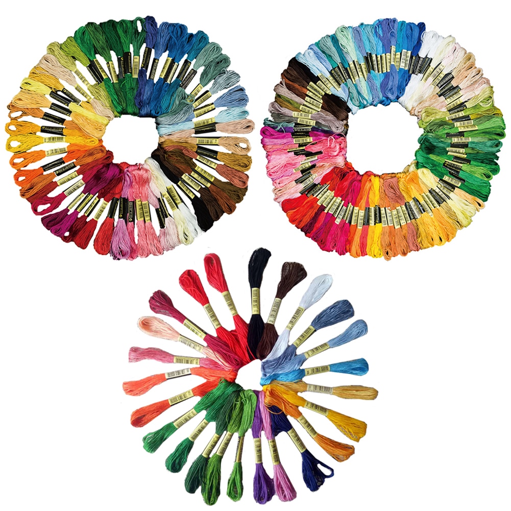 24/50/100Pcs Embroidery Thread Cross Stitch Cotton Thread Floss Kit Floss Skeins DIY Sewing Tools