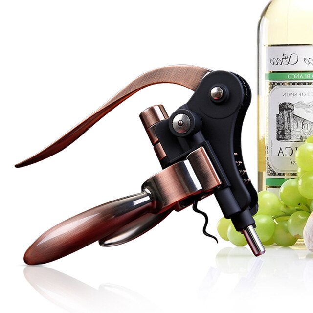Stainless Steel Wine Opener for Bottle Opener Tools Set with Wood Box Pourer Stopper Foil Cutter Drip Ring Kit: Pink