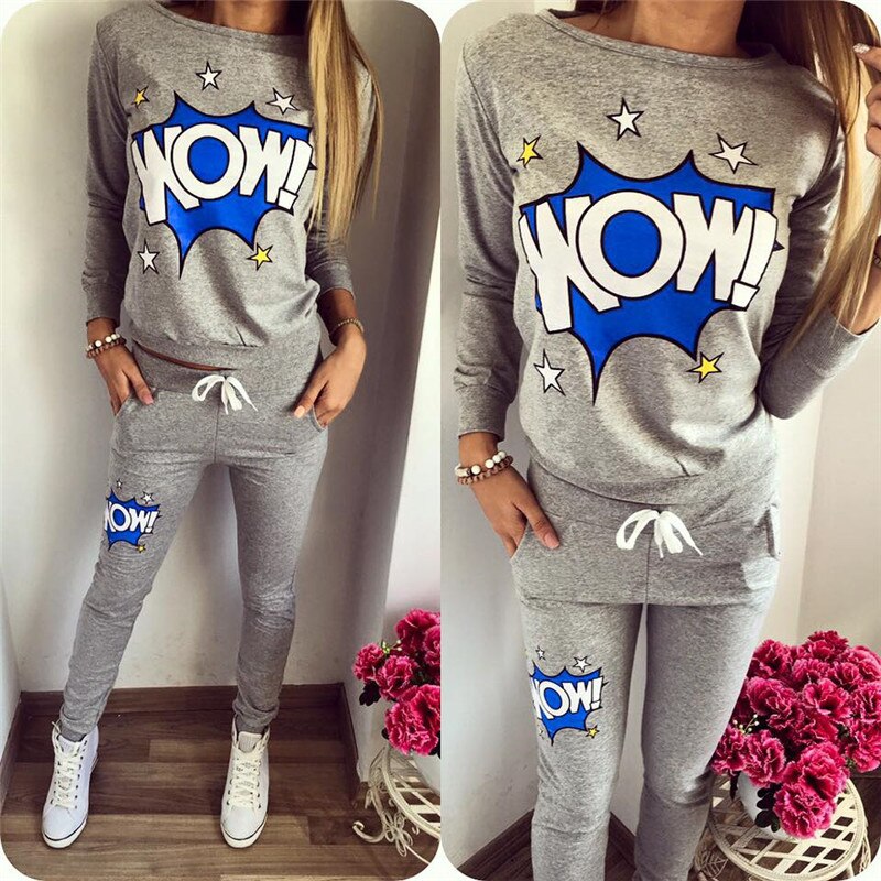 Letter2020 Suit Set Women Tracksuit Two-piece Style Outfit Sweatshirt Sport Wear