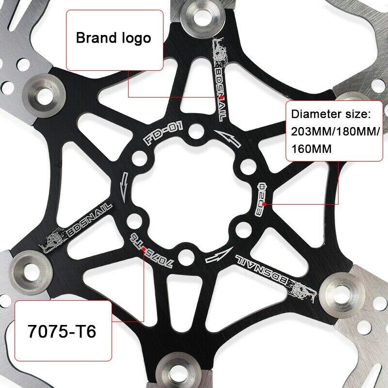 Snegl 160/180/203mm sykkel flytende bremseskive rotor sykling bettery sykkel bremsetilbehør ultralett passform shimmano bremser