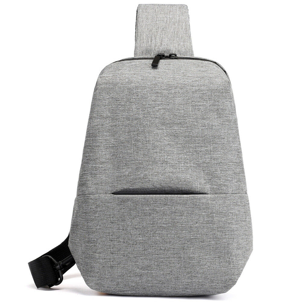 Eenvoudige heren borsttas oxford doek casual effen kleur riem messenger bag draagbare reistas schoudertas: Grijs