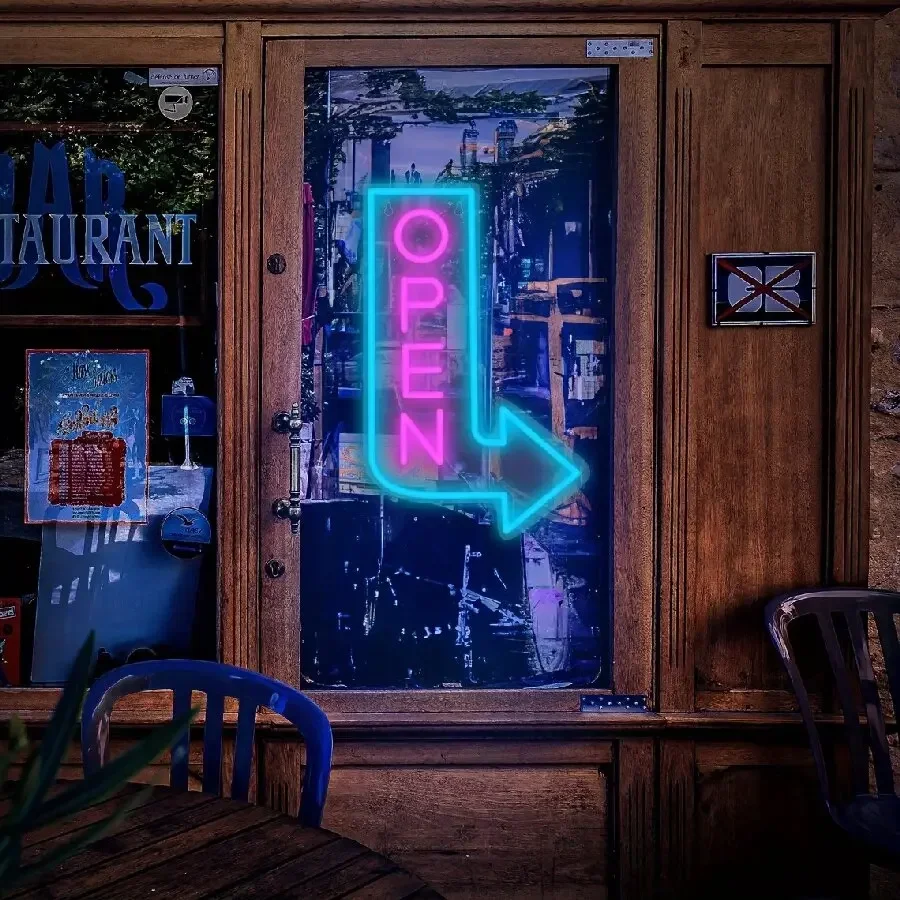 LED Open Sign,Bright Neon Open Sign, Powered by USB, RGB Open Signs for Business Bar Restaurant Hotel Storefront Window