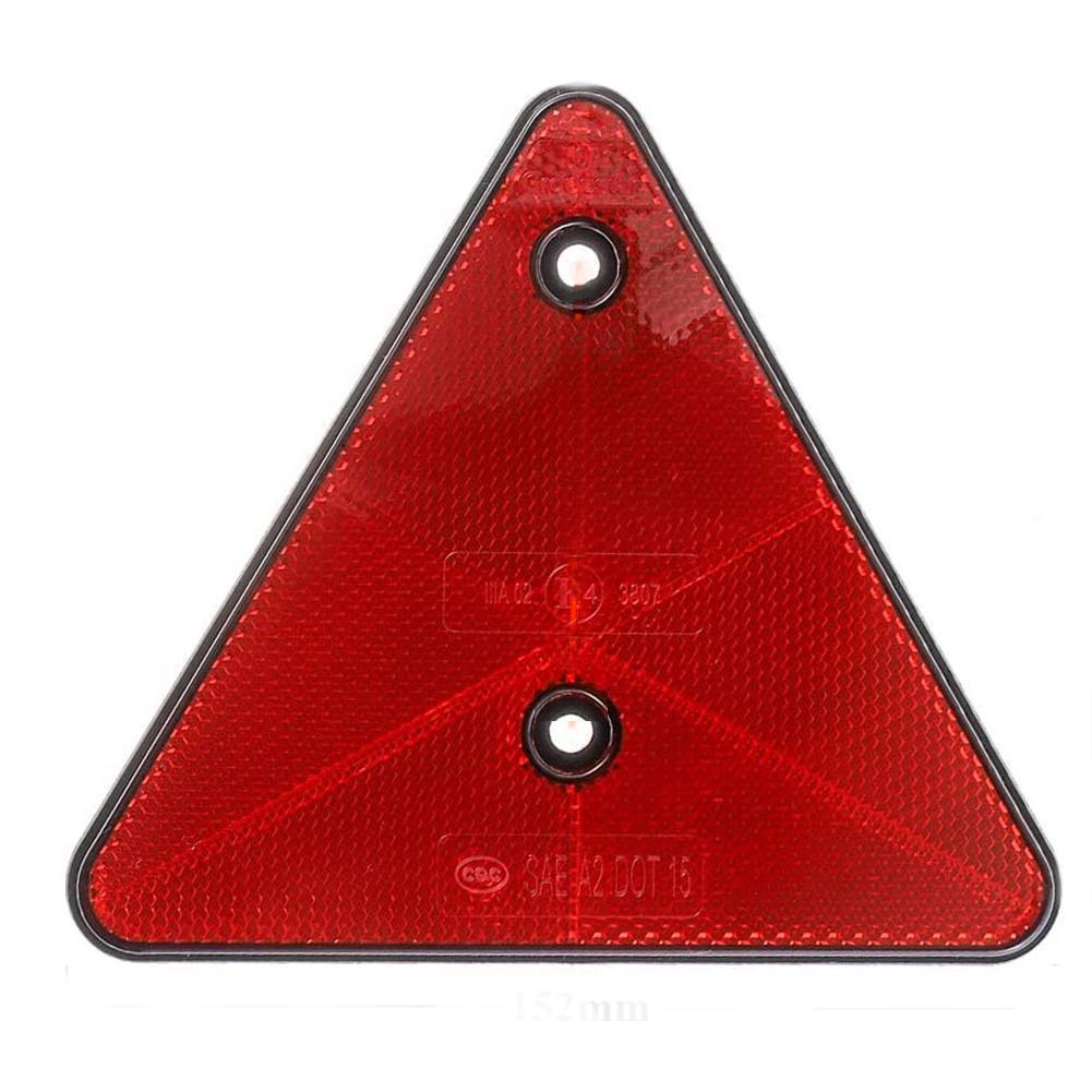 Red Triangle Reflectors For Gate Posts, Rear Reflectors Screw-on, Caravan Triangle Reflective For Trailer Bike Truck Lorry