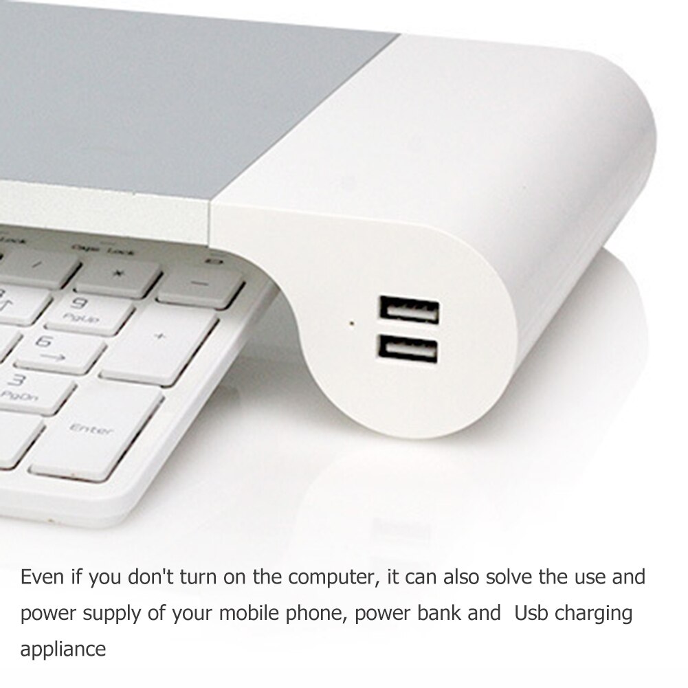 Aluminum Alloy Desktop Monitor Holder 4-Ports USB Charger Laptop Base Stand Riser Multi-Function Desktop Monitor Holder