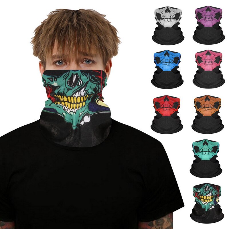 Cycling Outdoor Skull Seamless Balaclava Magic Scarf Men Women Sun Protection Bandana Neck Gaiters Riding Camping Scarf