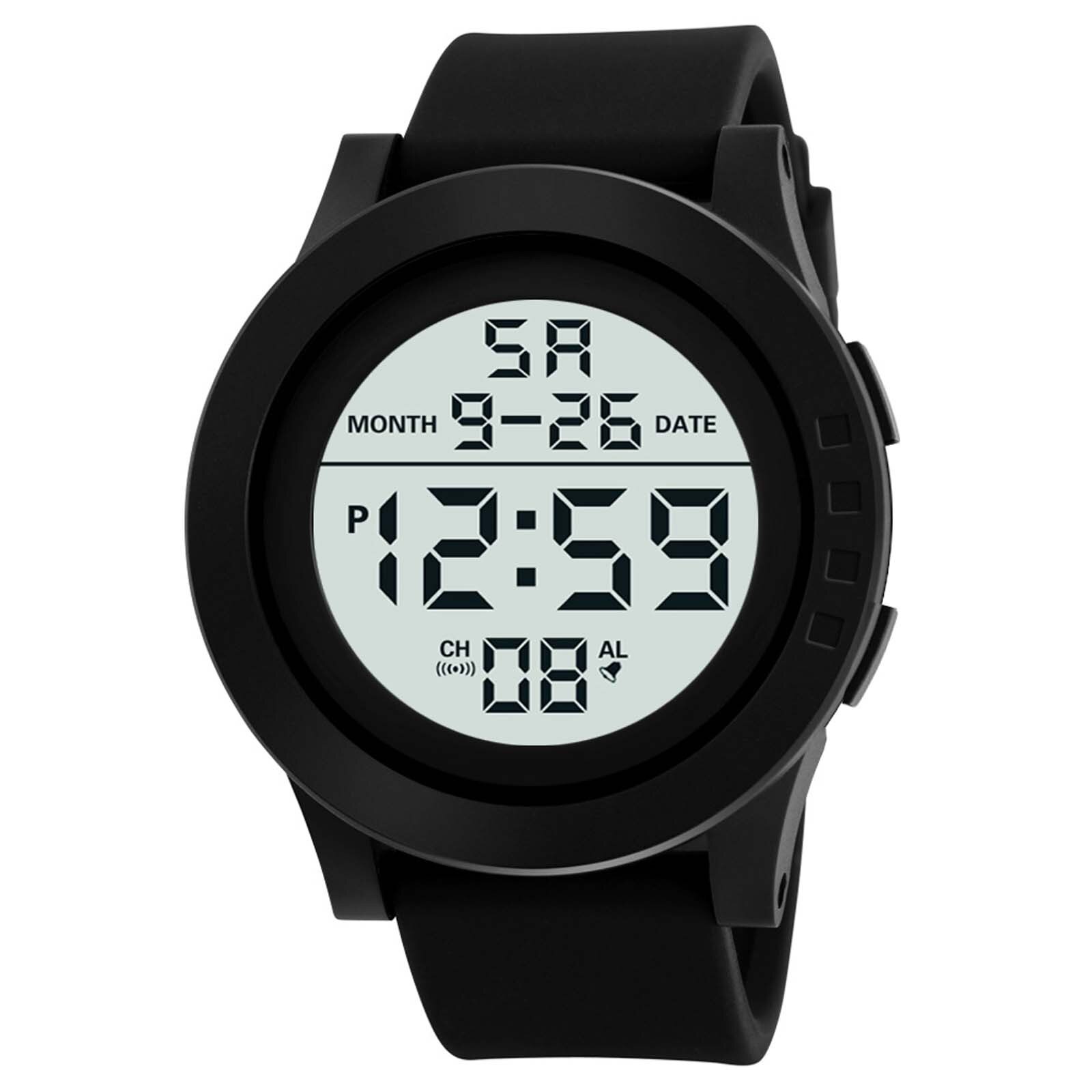 Luxe Horloges Heren Honhx Mens Led Digitale Display Horloge Datum Sport Vrouwen Outdoor Elektronische Horloge Часы Мужские #3: WHITE