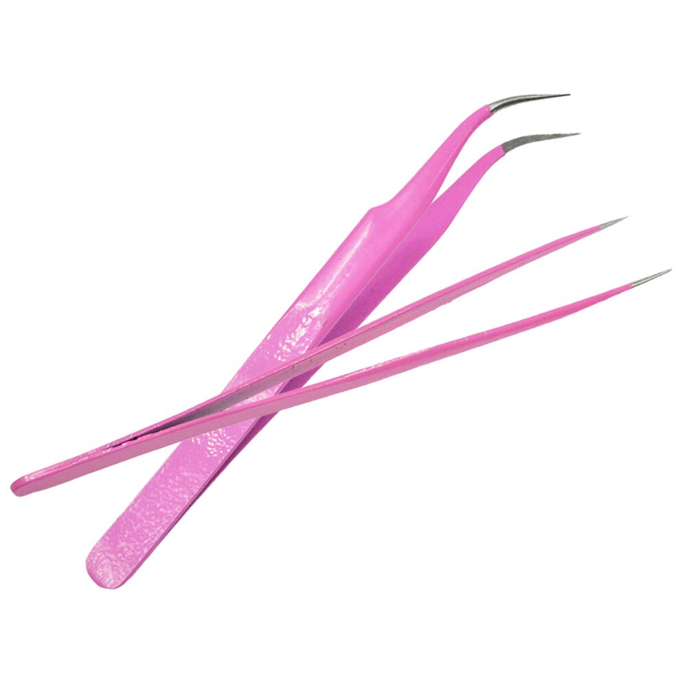 Raka+böjda ögonbryn ögonfranspincett nagelkonstverktyg rosa nipper för plockare strass dekorationer klistermärke verktyg  e311/ fb-t -1: E311 rakt böjda