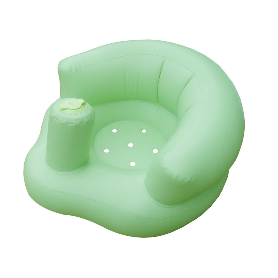 Pvc baby oppustelig stol lyserød grøn børnesæde sofa spisestol spædbarn legemåtte sofa studiebænk brusebad babypleje bærbar: Lysegrøn