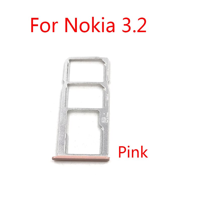 SIM tray Sim Card Reader Holder Slot Connector For Nokia 3.2 4.2 SIM Holder Slot Adapter Replacement Parts: For Nokia 3.2 Pink