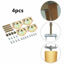 4Pcs Angled Wood Legs Fixing Plate Bracket Furniture Table Feet Set With Screws Bracket Table Feet Sofa Angled Legs Fixing Plate
