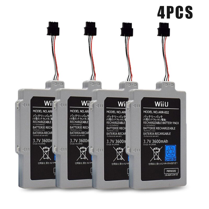 1-10 Stuks 3.7V 3600Mah ARR-002 Lithium Ion Oplaadbare Batterij Pack Voor Nintendo Wii U Gamepad Controller vervanging Batterijen: 4PCS