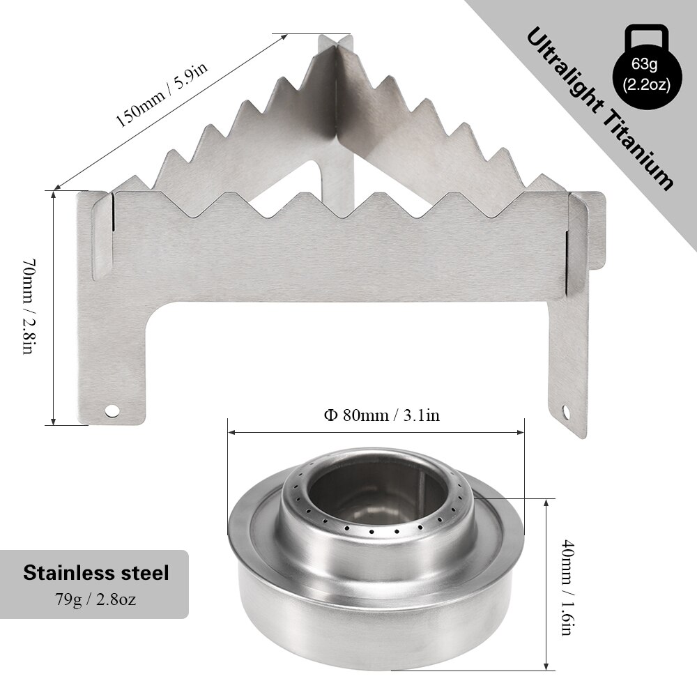Camping Alcohol Stove Stainless Steel Outdoor Cooking Stove Folding Mini Spirit Cooker Picnic BBQ Cookout Stove Camping Cookware: style 5