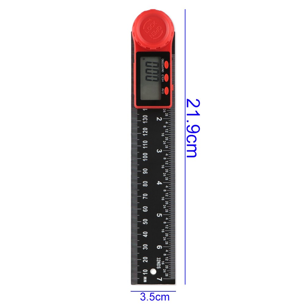 2 in 1 Digital Protractor Angle Ruler 200mm 8inch Angle Finder 360 Degree Goniometer Inclinometer