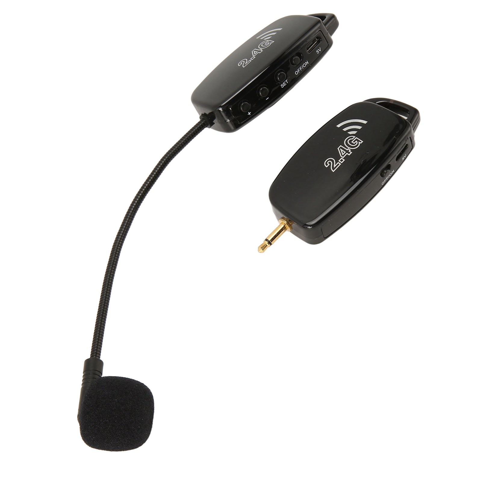Erhu Microphone 2.4G Wireless Noise Reduction Violin Microphone Pickup with 3.5mm to 6.35mm Adapter for Audio Equipments