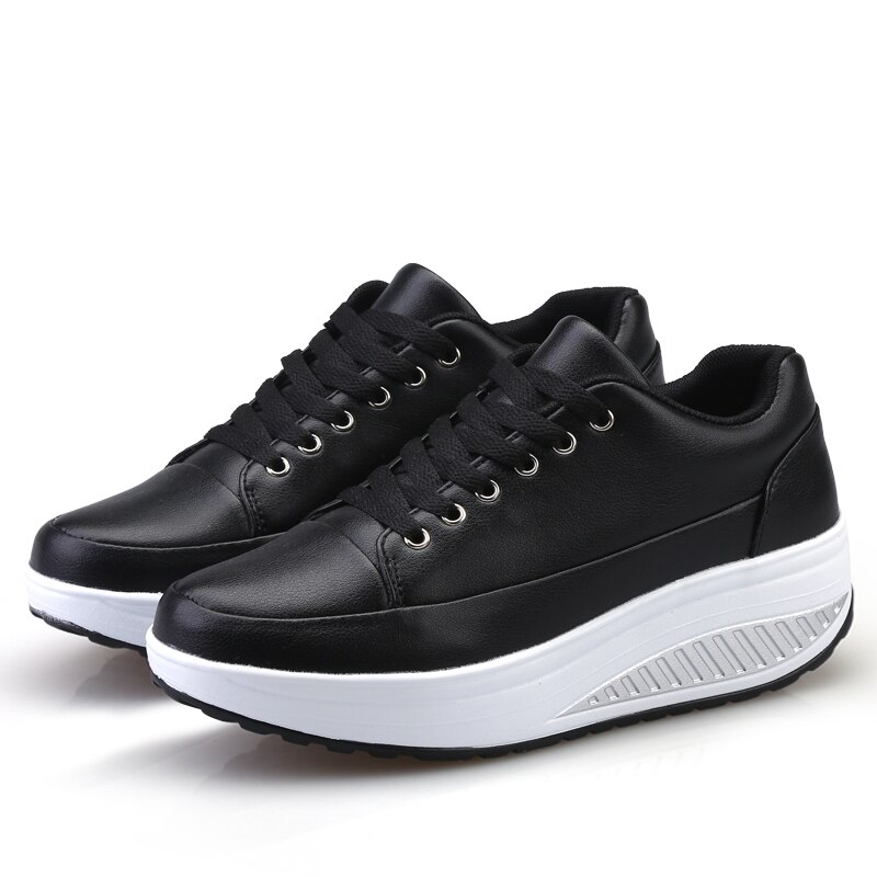 Women Sport Body Toning Shoes Outdoor Ladies Height Increasing Flat Platform Shoes Women Wedge Sneakers Shock-Absorb Shaped