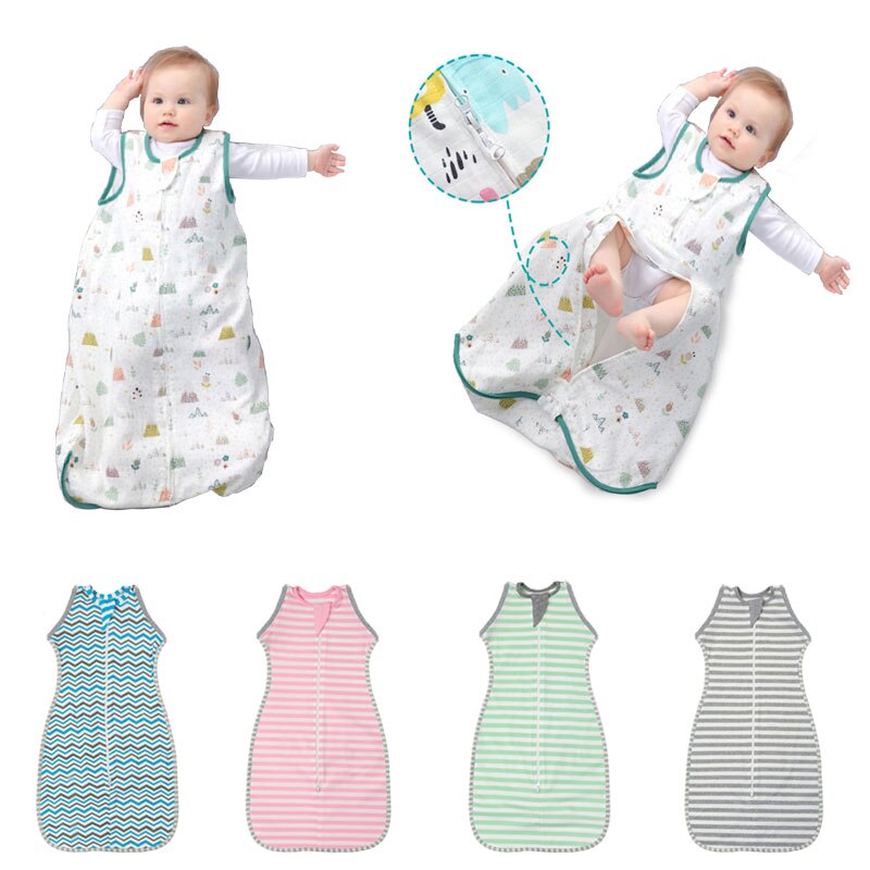Muslin Baby Swaddle Wrap Boy Girl Velcro Swaddle Baby Blanket Cocoon Cloth Set Newborn Envelope Sleeping Bedding Bag SleepSack
