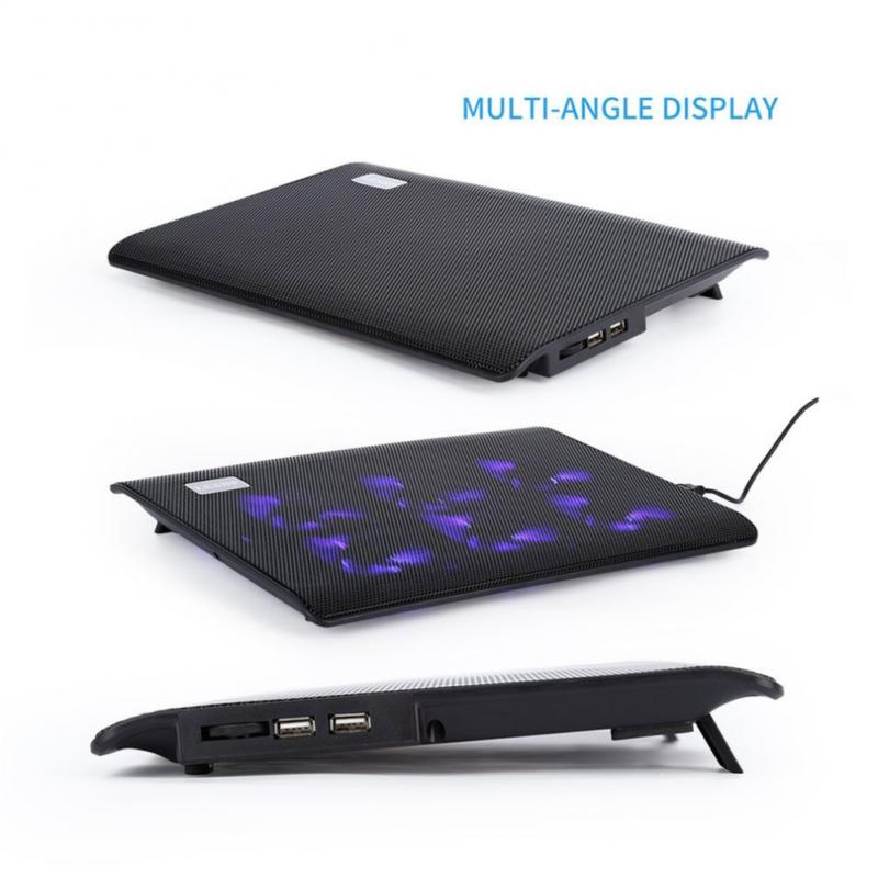 super stum 6 vifter laptop-kjøler 2 usb-grensesnitt laptop-vifter utgangspunkt tallerken stille kjøler