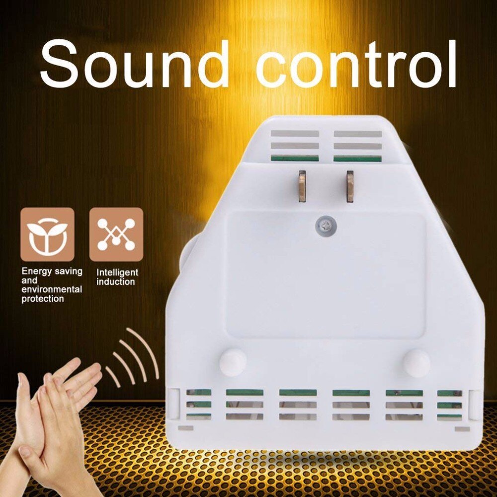 Lydaktiveret tænd/sluk-knap med håndklap 110/220v elektronisk kontrol gadget hvid us stik