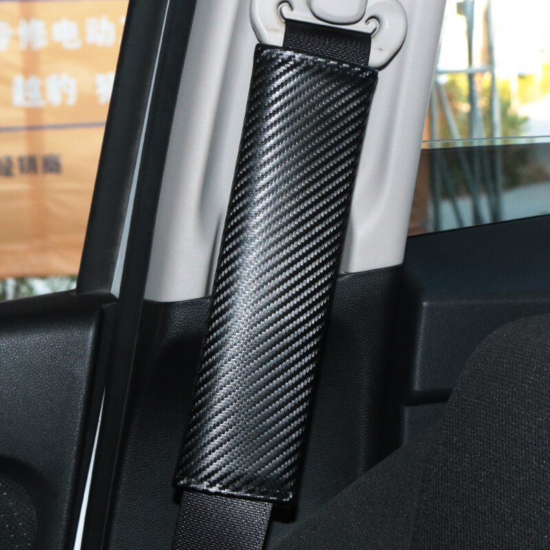 2 stk bil-styling universell sikkerhetsbelte deksel karbonfiber dekorativ bil skulder pute erme beskyttelsesstropp