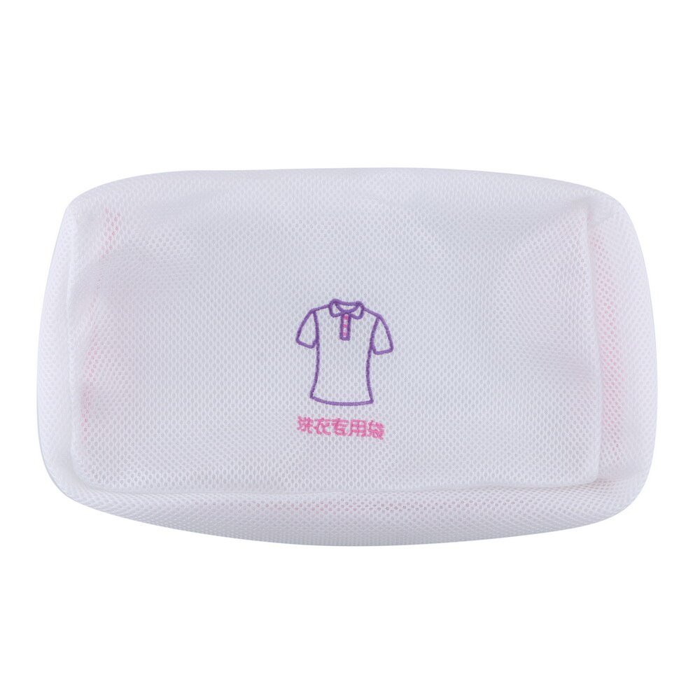Vasketøjstaske broderet polyester bh lingeri special vaskepose vasketøjskurv taske maskinvaskbart mesh: Til korte ærmer