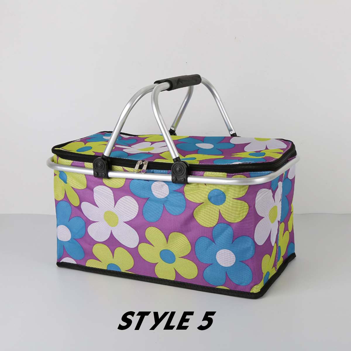 Folding Picnic Basket Insulated Fresh Outdoor Food Box Hiking Camping Lunch Box Portable Shopping Bag 9 Style Waterproof Ice Bag