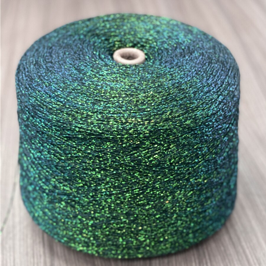 Hilo de ganchillo hueco para tejer, madeja de hilo Tubular metalizado de 500g, 42% algodón brillante, hilo de seda dorado y plateado X5345: Default Title