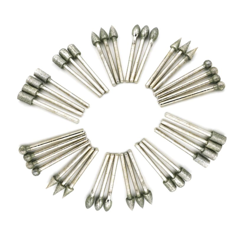 20/pcs 6X3mm Diamond Rotary Tool Sintered Diamond Burs Abrasive Grinding Head Accessories Diamond Bits