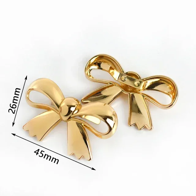 5/10 Stuks Leuke Strik Metalen Decoratie Gesp 30/45/60 Mm Tas Schoenen Clip Sluiting singels Eye-Splice Pin Gespen Boog Knop Accessoire: 3# / Koper