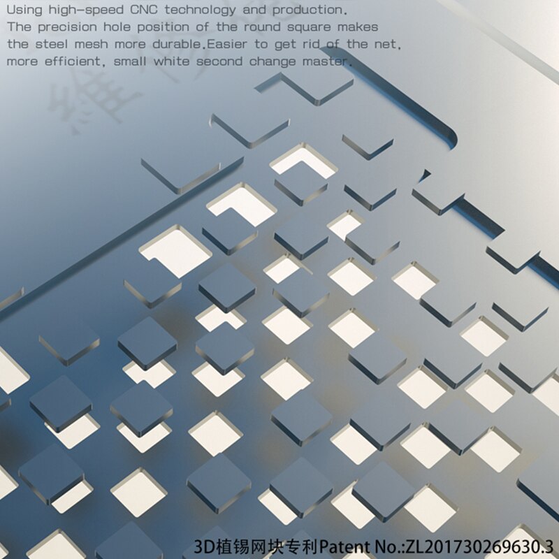 Mekaniker 3d bga reballing stencil för ipad iphone xr/xs/x /8/7/6s/6/5 hårddisk nand pcie planteringsplåt mall lödnät