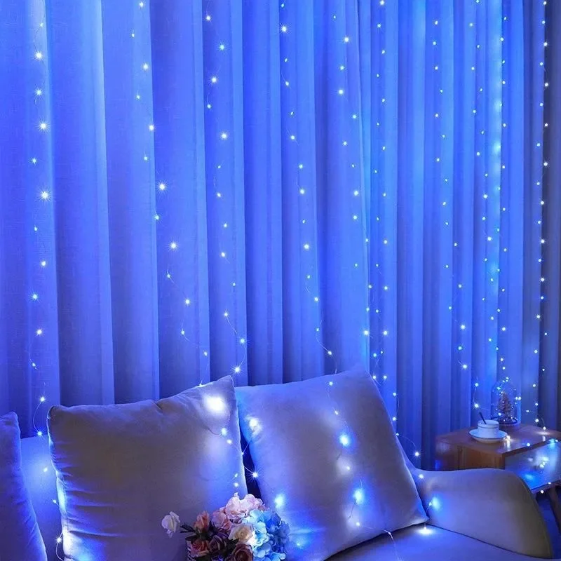 Led Gordijn String Lights Slinger Festival Kerst Decoratie Usb Afstandsbediening Bruiloft Sprookjesachtige Verlichting Voor Slaapkamer Huis
