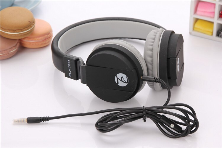 Niedlichen Kopfhörer Süssigkeit Farbe Faltbare freundlicher Headset mit Mic Kopfhörer für Mp3 Spieler Smartphone Mädchen freundlicher Kopfhörer: Schwarz