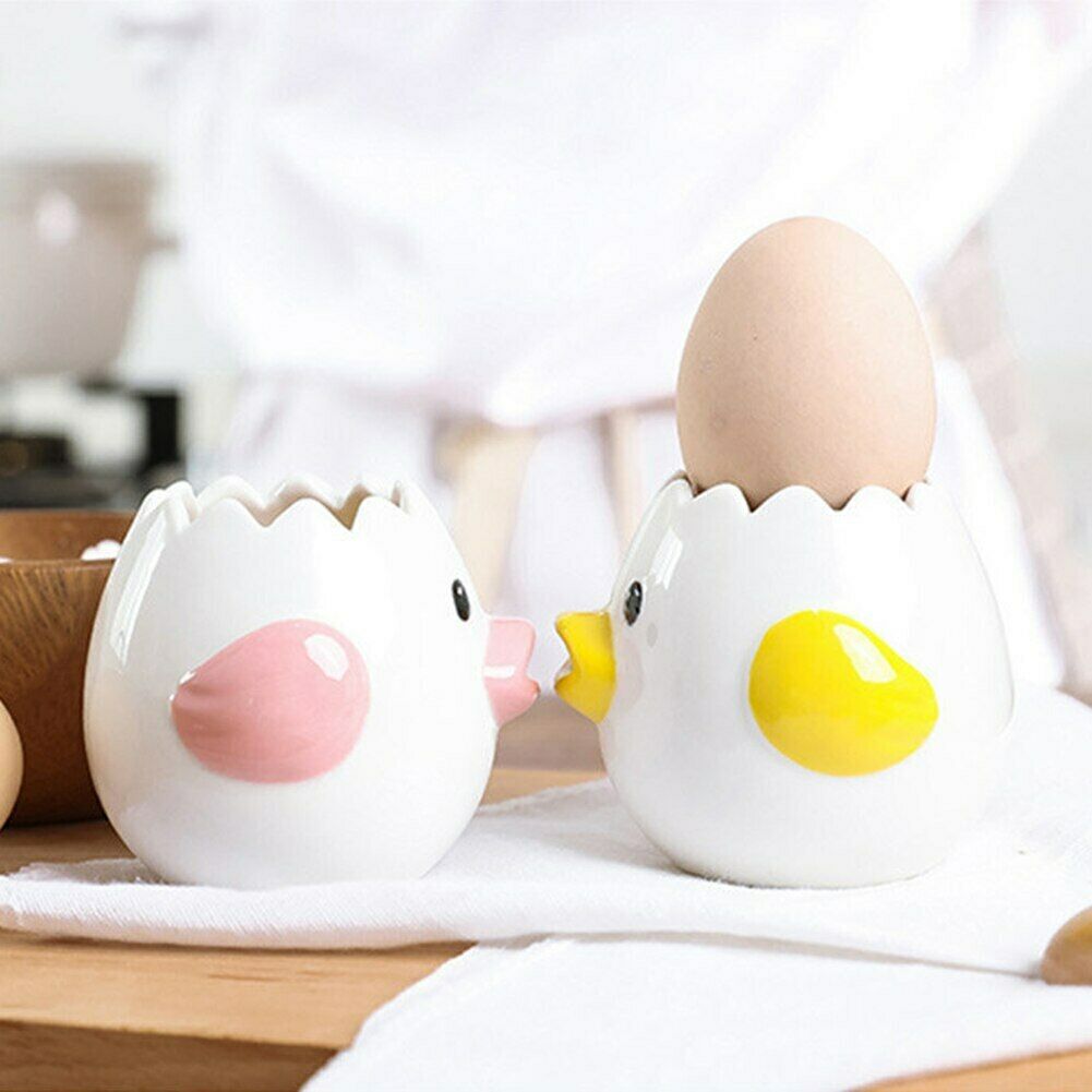 Kitchen Ceramic Cartoon Egg White Separator Yolk Dividers Chicken Kitchen Tool Cute Egg Yolk White Separator Cartoon Chick