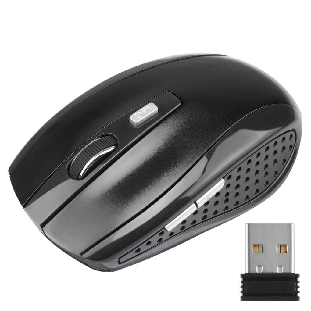 Professionele Dpi Muis 2.4Ghz Draadloze Muis 6 Knoppen Gaming Muis Gamer Draadloze Muizen Met Usb-ontvanger Voor Pc Computer laptop: black