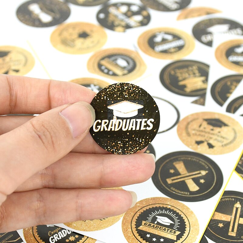 Round graduation stickers Congratulations Graduations Stickers College Graduate Celebration Party School encouragemen Labels