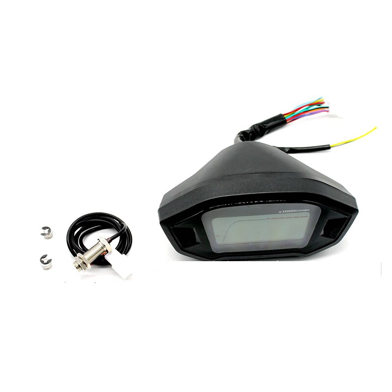 Universel 13000 tr/min moto LCD Instrument numérique compteur de vitesse étanche rpm compteur de vitesse pour moto compteur de vitesse odomètre