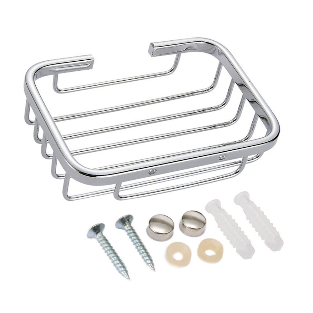 Wall Mounted Soap Dish Stainless Steel Bathroom Shower Soap Holder Storage Box Wall Mounted Hollow Container for Home